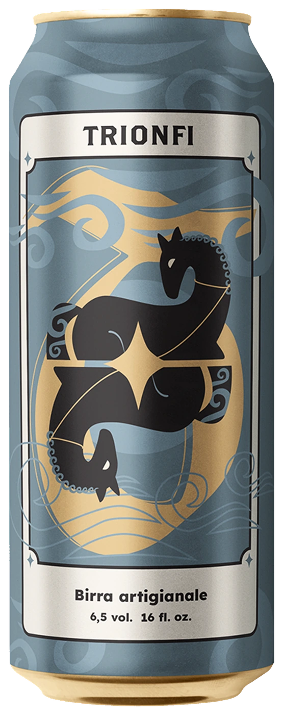 Special edition can with the mirrored horses label